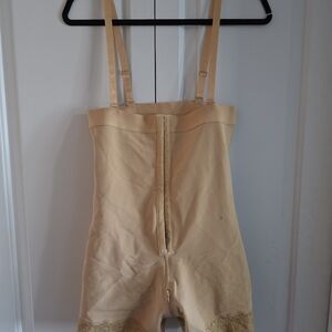 High-Waist Beige Shaping Bodysuit with Adjustable Straps